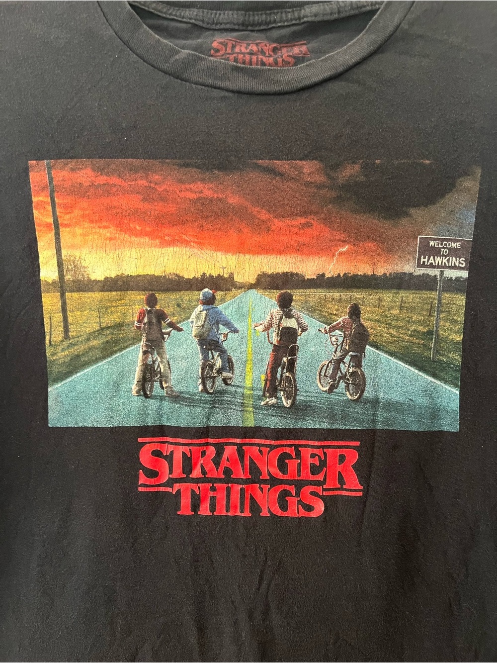 Men’s Stranger Things Black Graphic Tee - Black
